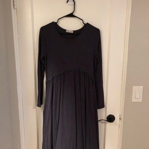 Long sleeve dark grey dress